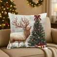 thumbnail image 1 of Christmas Decorative Pillow Cover, Glitter Santa Claus Snowman Reindeer Xmas Tree Pillow case, Realistic Plush Sofa Cushion Case Christmas New Year Couch Decor, 1 of 5