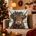 thumbnail image 1 of Christmas Decorative Pillow Covers 18x18" Christmas Linen Printed Cushion Backrest Christmas Living Room Sofa Decoration Xmas Decorations, 1 of 7