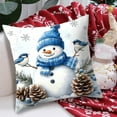 thumbnail image 1 of Christmas Decorative Pillow Covers 18x18" Christmas Patterns Pillowcase Vintage Watercolor Blue Printed Home Decors Cushion Cover Christmas for Couch Sofa Bed Home Decors Cushion Covers, 1 of 7