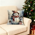 thumbnail image 1 of Christmas Decorative Pillow Covers 18x18" Christmas Snowman Pillowcase Christmas Print Pillowcase Soft Decorative Cushion Cover Comfortable & Breathable Pillow Covers, 1 of 7