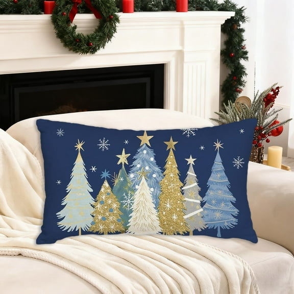 Christmas Decorative Pillow Covers 18x18" Three-dimensional Effect Pillowcase Christmas Pillow Cover Festival Decoration Linen Pillow Case for Sofa Couch Xmas Decorations