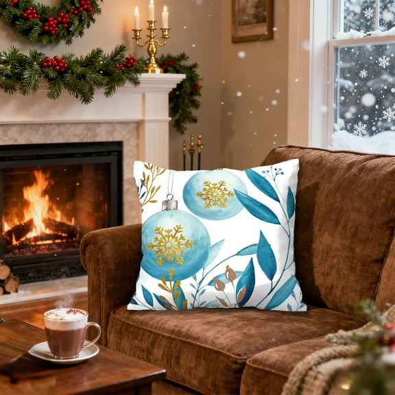 Christmas Decorative Pillow Covers for Couch 18x18" Linen Pillow Case for Sofa Couch Xmas Decorations Christmas Pillowcase Bedroom Sofa Cushion Pillow Cover