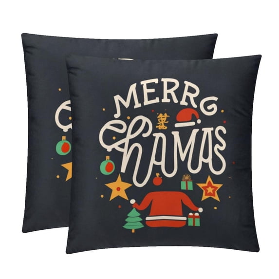 Christmas Decorative Pillows Covers Set of 2 - Unique Patterns, 16x16, 18x18, 20x20 Inches - Throw Pillow Covers for Home Decor, Bedroom, Living Room for Various Occasions