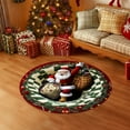 thumbnail image 1 of Christmas Decorative Plate, Santa Claus with Gift Bag & Candy Cane Centerpiece for Holiday Table Decor, Red Green Gold Festive Serving Tray A, 1 of 6