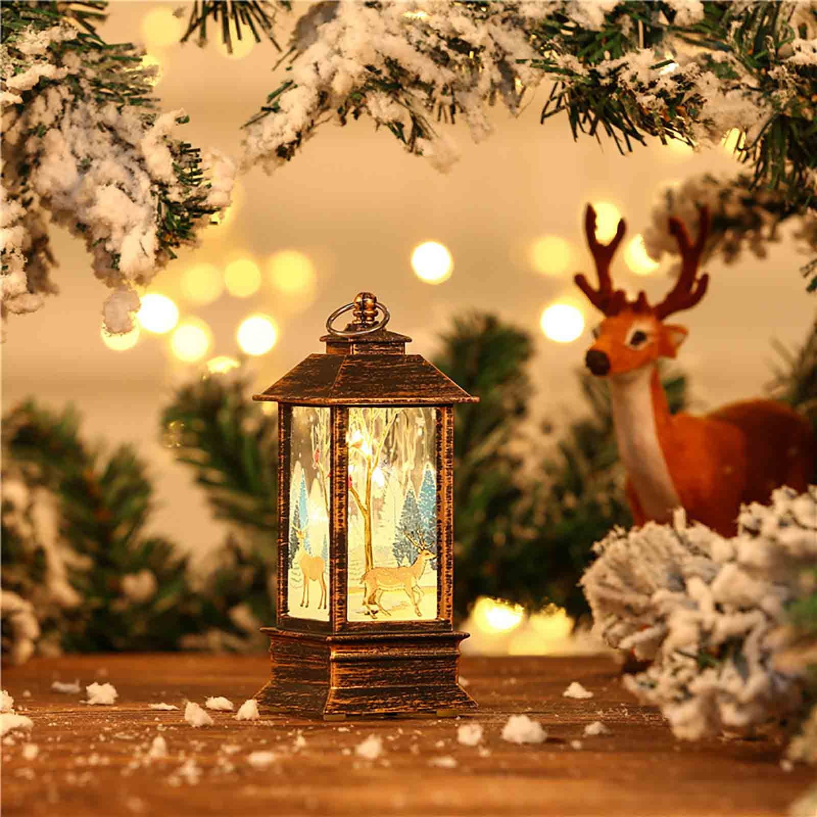 Christmas Decorative Small Oil Lamp with Snowman and Santa Claus Design