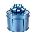 thumbnail image 1 of Christmas Decorative Storage Box, 9 Layer Round Blue Metal Gift Box, Christmas Party Decorations for Holiday Gifting and Treat Storage, 1 of 3