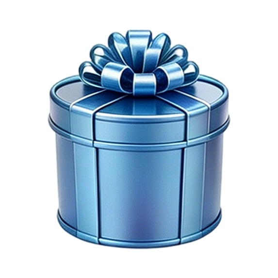 Christmas Decorative Storage Box, 9 Layer Round Blue Metal Gift Box, Christmas Party Decorations for Holiday Gifting and Treat Storage