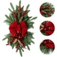 thumbnail image 1 of Christmas Decorative Teardrop Swag,Baubles Pine Cones Garland,Battery Operated Christmas Swag Decoration with LED Lights,Artificial Christmas Wreath for Front Door Wall Indoor Outdoor,Red Ball, 1 of 8