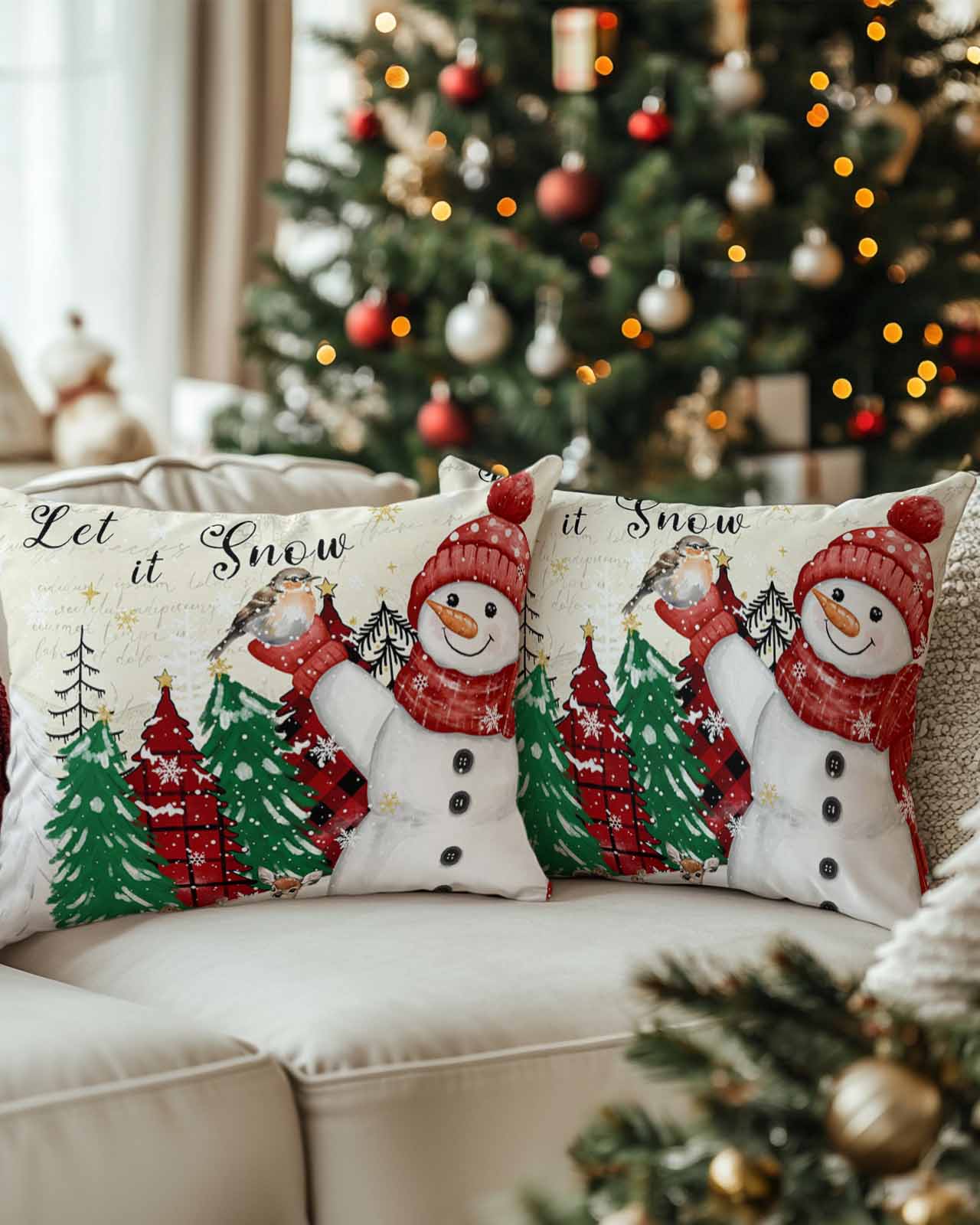 Christmas Decorative Throw Pillow Covers 12x20 Inch Set of 2 Red ...