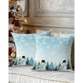 thumbnail image 1 of Christmas Decorative Throw Pillow Covers 16x16 Inch Set of 2 Blue Snowman Pillow Cases for Couch, Snowflake Christmas Tree Cushion Case for Living Room Bedroom Bed Car Chair, 1 of 8