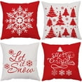 Christmas Decorative Throw Pillow Covers 16x16 Inch Set Of 4 Christmas