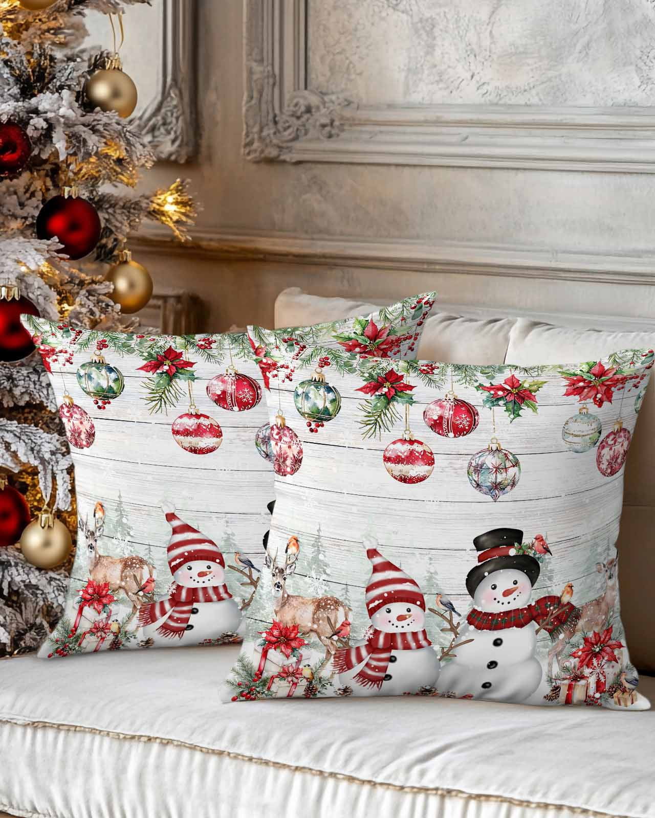 Christmas Decorative Throw Pillow Covers 18x18 Inch Set of 2 Christmas ...
