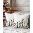 thumbnail image 1 of Christmas Decorative Throw Pillow Covers 18x18 Inch Set of 2 Eucalyptus Leaves Pillow Cases for Couch, Christmas Berry Cushion Case for Living Room Bedroom Bed Car Chair, 1 of 8