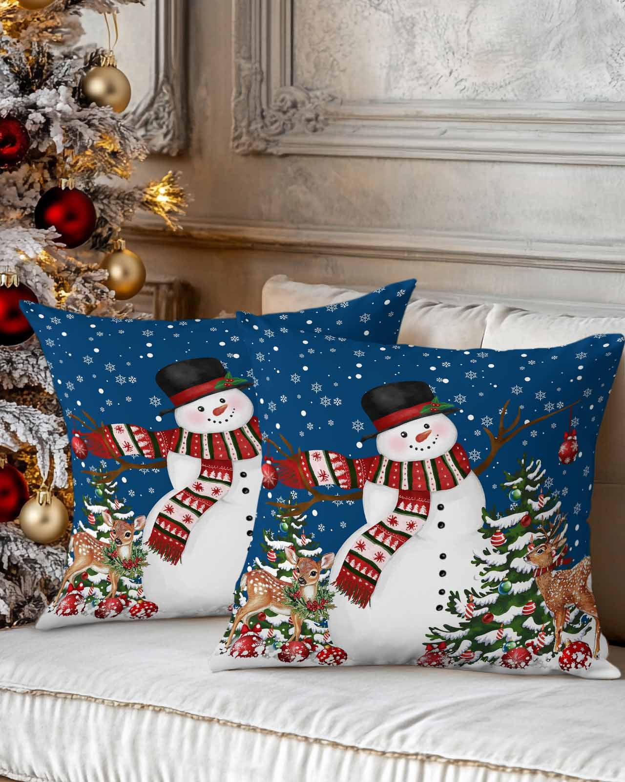 Christmas Decorative Throw Pillow Covers 20x20 Inch Set of 2 Red ...