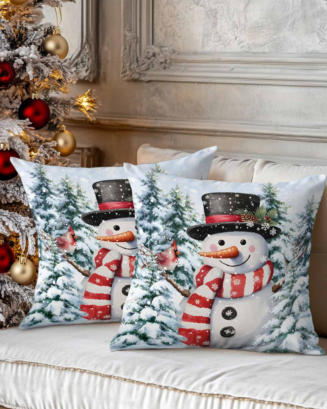 Christmas Decorative Throw Pillow Covers 20x20 Inch Set of 2 Red ...