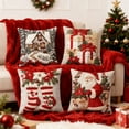 thumbnail image 1 of Christmas Decorative Throw Pillow Covers Set of 4, 18x18" Christmas Pillow Covers Decorative Pillow Cases with Soft Fabric Hidden Zipper Party Supplies, 1 of 8
