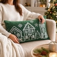 thumbnail image 1 of Christmas Decorative Throw Pillow with Gingerbread House Embroidery for Indoor Sofa and Bed, 1 of 7