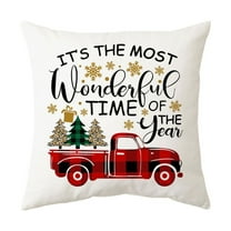 Christmas Decorative Throw Pillows for Couch Christmas Tree truck Indoor Decor Pillows for Living Room Bedroom, 18" x 18" Throw Pillow, 1 Pack