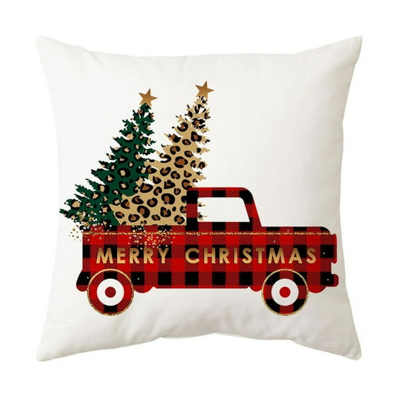 Christmas Decorative Throw Pillows for Couch Christmas Tree truck Indoor Decor Pillows for Living Room Bedroom, 18" x 18" Throw Pillows 1 Pack