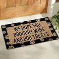 Christmas Decore Doormat We Hope You Brought Wine and Dog Treats Front