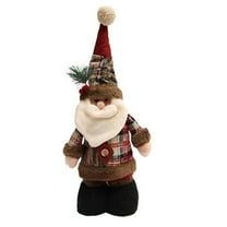 Christmas Decortaion Doll with Telescopic Legs, 1 Pc Posable Christmas Theme Plush Doll for Xmar Party (7x18inch)