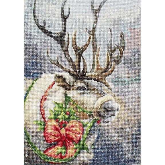 Luca-S Counted Cross Stitch Kit Christmas Deer 21 x 30 cm