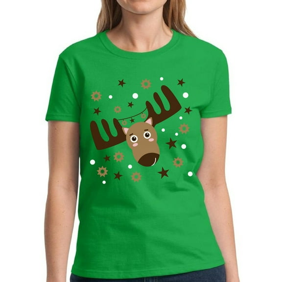 Christmas Deer Christmas Shirts for Women Merry Christmas - S M L XL 2XL 3XL Xmas Graphic Tee - Christmas Gift Holiday Xmas Tee T-Shirt Hers
