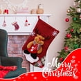 thumbnail image 1 of Christmas Deer Cloth Stocking Gift Bag – Medium 38cm (15in) Burlap-Style Stocking with Deer Embroidery – Candy Gift Bag Decor, 1 of 8