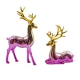 thumbnail image 1 of Christmas Deer Decor Resin Figurines, 2-Piece Purple Gold Tabletop Reindeer Set for Mantel and Shelf Displays, 1 of 3
