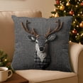 thumbnail image 1 of Christmas Deer Embroidery Decorative Pillow Cover 18''x18''- Soft Fabric Hidden Zipper Pillow Case for Home Decor, Festive Holiday Living Room Sofa Cushion Cover (45x45cm), 1 of 6