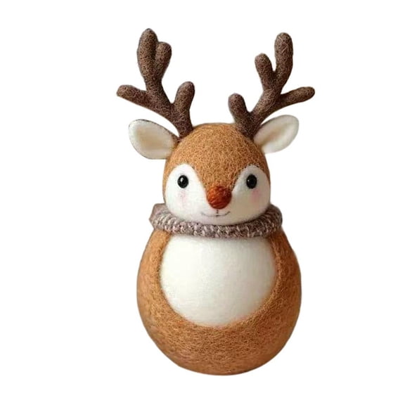 Christmas Deer Felt Craft Kit, Handmade Wool Animals for DIY Holiday Gifts, 4 Pcs