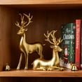 thumbnail image 1 of Christmas Deer Figurine Set of 2, Holiday Deer Ornaments for Mantel Decor, Festive Christmas Decorations for Home, Santa's Reindeer Inspired Decor for Tabletop Shelf Display, 1 of 7