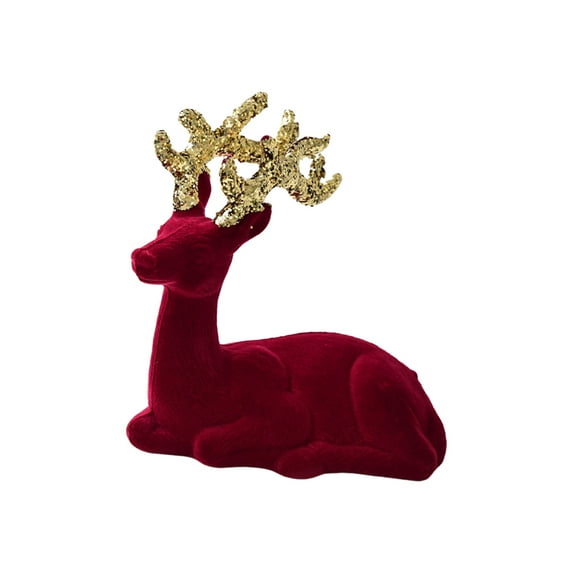 Christmas Deer Figurines,Deer Model,Realistic Reindeer Figurines with Glittered Antlered and Feet Centerpieces