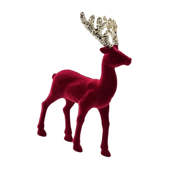 Christmas Deer Figurines,Deer Model,Realistic Reindeer Figurines with Glittered Antlered and Feet Centerpieces