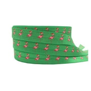 Christmas Deer Flamingo Tree Llama Heart Moustache Printed Fold Over Elastic Ribbon DIY Gift Wrapping Decoration Accessory 16mm 10Yards