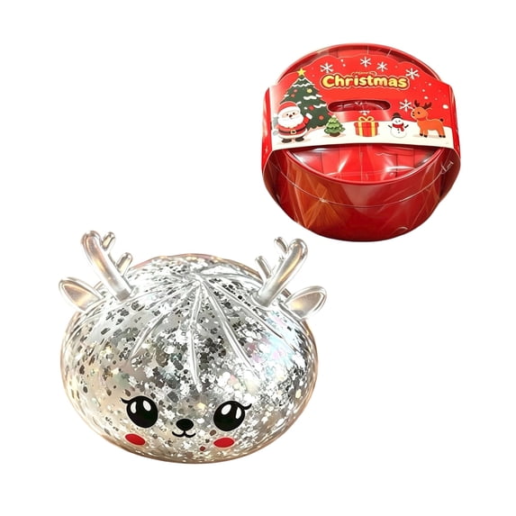 Christmas Deer Light Up Dumpling Squishy Toy, Soft Slow Rising Squishy Toys, Glowing Sensory Stress Relief Fidget For Adults