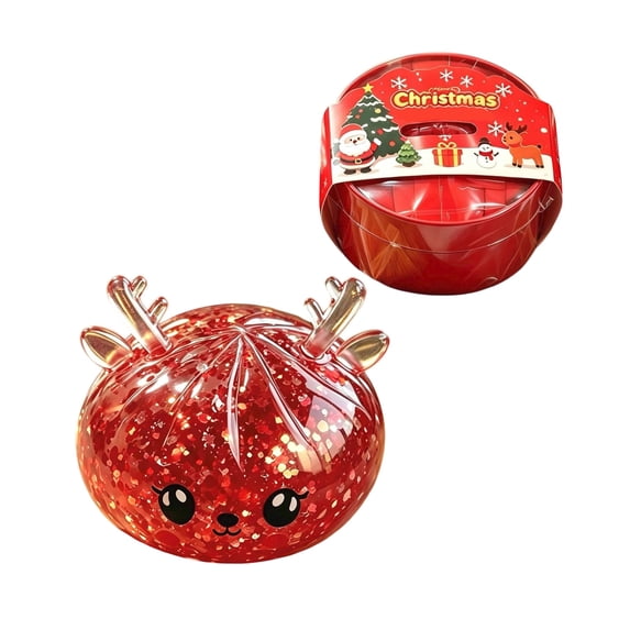 Christmas Deer Light Up Dumpling Squishy Toy, Soft Slow Rising Squishy Toys, Glowing Sensory Stress Relief Fidget For Adults