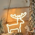 thumbnail image 1 of Christmas Deer Night Lights, Christmas Decoration Neon Lights, USB Battery Operated Small Christmas Modelling Lights, Energy Saving Soft Warm Light Portable Christmas Decor, 1 of 7
