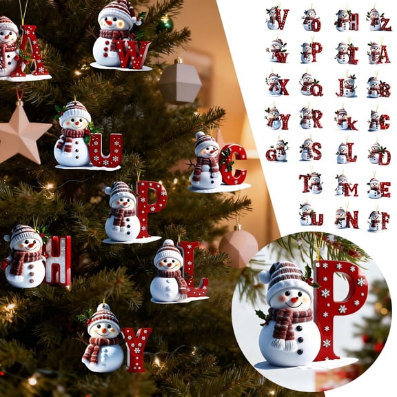 Christmas Deer Pendant Letter Ornament, Personalized Wooden Baubles for Christmas Tree Decor, Unique Holiday Stocking Stuffer Gift, Festive Mantel Display for Family Name Celebration Sopatenor