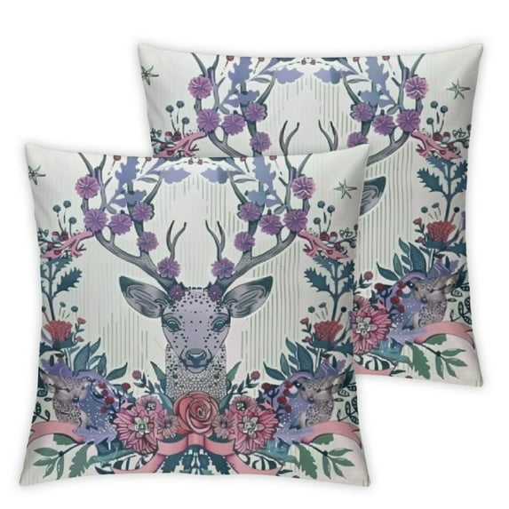 Christmas Deer Pillowcase Covers Patterned Reindeer Animal Unique Bed ...