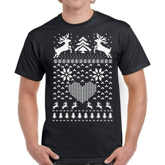 Christmas Deer Shirt Xmas Tshirts for Men - S M L XL 2XL 3XL 4XL 5XL Xmas Graphic Tee - Christmas Shirt Men's Holiday Xmas Top Gifts