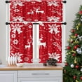thumbnail image 1 of Christmas Deer Snow Kitchen Curtains with Valance and Tier Sets 36 Inch, 3 Pieces Snowflake Tree Rod Pocket Drapes Window Treatment Curtains for Kitchen Over Sink Bed Room Decor, 1 of 6
