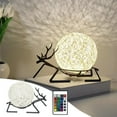 thumbnail image 1 of Christmas Deer Spherical Lamp Rattan Table Lamp Bedside Lamp Bedroom Night Light Birthday Gift Christmas Small Lamp (Black), 1 of 7
