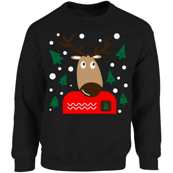 Christmas Deer Sweatshirt Men Women Sweater - S M L XL 2XL 3XL 4XL 5XL Xmas Graphic Tee - Xmas Crewneck for Her Him Holiday Gifts