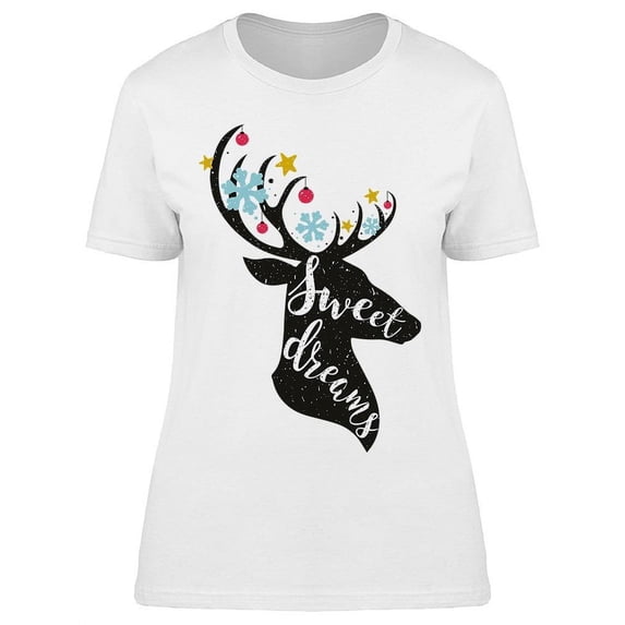 Christmas Deer Sweet Dreams T-Shirt Women -Image by Shutterstock, Female 3X-Large