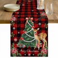thumbnail image 1 of Christmas Deer Table Runner 72 Inches Long Farmhouse Dress Scarves, Winter Xmas Snowflakes Bow Tree Red Black Dining Tablerunner for Coffee Table/Kitchen Island/Party Décor, 13" x 72", 1 of 8