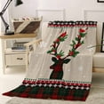 thumbnail image 1 of Christmas Deer Throw Flannel Blanket 50x80In Snowflake Cardinal Berry Leaf Plaid Linen Plaid Super Soft Cozy Bed Blanket, Lightweight Plush Fuzzy Bed Throw for Bedroom Sofa Couch Living Room, 1 of 4