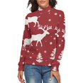 thumbnail image 1 of Christmas Deer Tree Women's Turtleneck Sweater Long Sleeve Ribbed Fitted Turtle Neck Casual Fall Winter Collection Top 2XL, 1 of 4