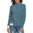thumbnail image 1 of Christmas Deer Tree Women's Turtleneck Sweater Long Sleeve Ribbed Fitted Turtle Neck Casual Fall Winter Collection Top S, 1 of 4