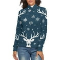 thumbnail image 1 of Christmas Deer Tree Women's Turtleneck Sweater Long Sleeve Ribbed Fitted Turtle Neck Casual Fall Winter Collection Top S, 1 of 4